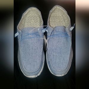 Blue canvas style slip ons (unisex)